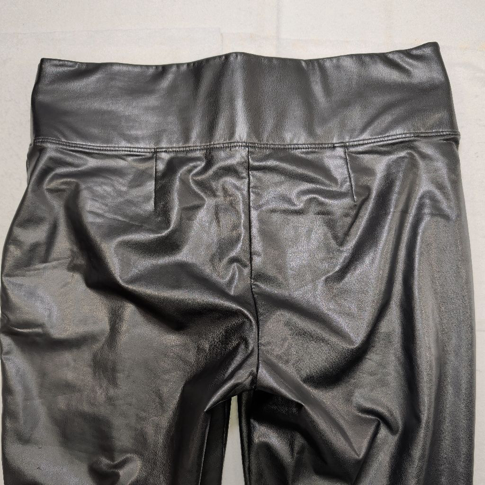 Women's Nine West Black Faux Leather Leggings L - Picture 10 of 11